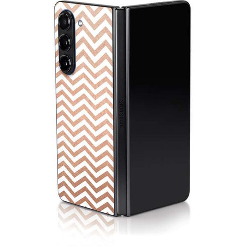 Rose Gold Chevron Galaxy Z Fold5 5G Skin